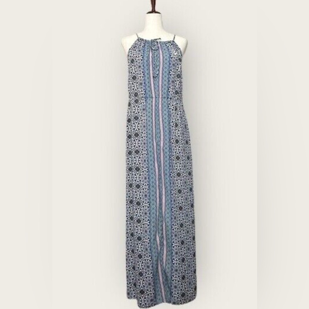 Aqua Slit Maxi Dress - Size S